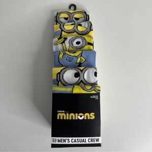 Blue and Yellow Casual Socks with Minions Design